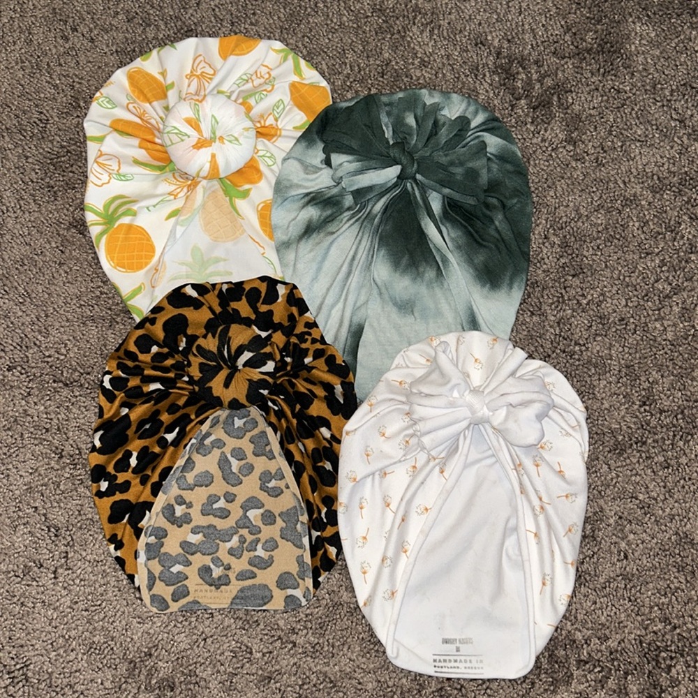 Bunny Knots size medium ages 1-4 turban hats bundle!!